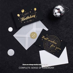 Impresión profesional Tarjeta <span class=keywords><strong>de</strong></span> agradecimiento Diseño <span class=keywords><strong>de</strong></span> lámina dorada Impresión <span class=keywords><strong>de</strong></span> volantes Deseos Tarjeta <span class=keywords><strong>de</strong></span> agradecimiento con sobre para pequeñas empresas - Product Image 2