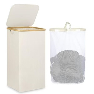 Laundry <b>basket</b> with lid, pulsator, flip-top, universal, household, balcony, simple, portable, moisture-proof - Product Image 5