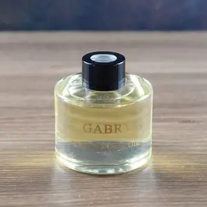 100ml Round Aroma Reed Diffusor Geschenk Luxus Home Parfüm ätherisches Öl Diffusor Glasflasche Holz kappe