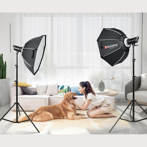Triopo photo vidéo faisant support mobile <span class=keywords><strong>avec</strong></span> jeu de lumière Kit d'éclairage Softbox - Product Image 2