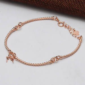 S925 <b>Silver</b> DIY <b>Pearl</b> Jewelry Accessories Cute Style Fancy Coarse Double Bead <b>Bracelet</b> with Empty Tray Hand Inlaid 542 - Product Image 2