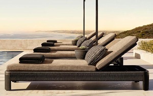 Conjunto de Muebles de Jardín Curvos Modernos Personalizados con Brasero Exterior, Estructura de Cuerda Negra, Cojines Impermeables, Sofá de Conversación para Patio, Villa o Jardín - Product Image 6