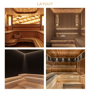 올인원 야외형 모던 드라이 스팀 사우나 다기능 헴록 목재 빌라 휴식용 대형 사우나룸 - Product Image 4