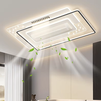 Ventilateur de plafond moderne sans pales avec protection oculaire à spectre complet, lumière LED, télécommande, moteur DC, CRI 90 élevé