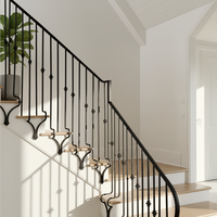Rampe d'escalier en fer forgé anti-corrosion pour la maison