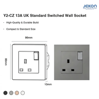 Enchufe de pared con interruptor 13A para Reino Unido, obturador de seguridad antichoque eléctrico, resistente a altas temperaturas, carcasa de PC ignífuga, larga vida útil