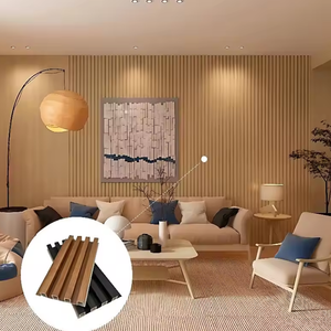 Panneau mural WPC intérieur à forte demande, style cannelé, ignifuge, 160 mm, revêtement mural pour hôtel, bureau, décoration intérieure - Product Image 2