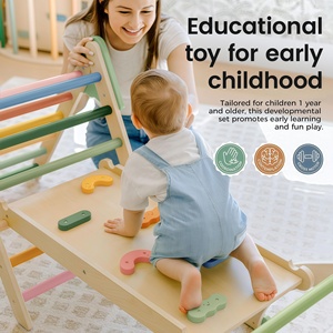CZFIT Montessori Wooden Educational Rainbow Climbing <b>Frame</b> Indoor Playground Kids Activity Climber Ladder Swing Slide <b>Play</b> - Product Image 3