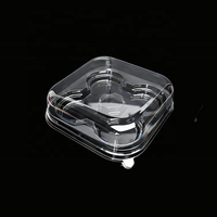 Boîte en plastique transparente avec couvercle, forme carrée, pour le stockage des aliments