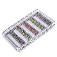 SNEDA Assortiment de mouches sèches/humides de 50 pièces Imitations d'insectes réalistes de 5 couleurs pour truite Panfish Carp Snapper pour la pêche sur glace