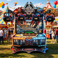 Máquina de Juego Arcade de Tiro LEON SHOOTING ARMOR, Exclusiva para Ferias y Carnavales, Operada con Monedas, para 2-4 Jugadores, Simulación Inmersiva