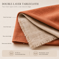 Nappe de table hôtelière double épaisseur à bords bruts 25-30cm pour mariages et banquets, vente en gros, logo personnalisé, fournisseur OEM ODM