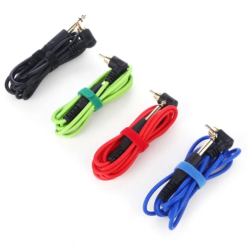 High Quality Metal Head Copper Tattoo Machine Power Supply RCA Silicone Tattoo Clip Cord