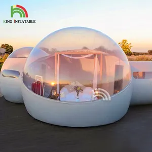 Bubble Tent House mit Schlafzimmer Outdoor Camping Hotel Weiß Half Clear Protect ing Privacy Aufblasbare Kuppel zelte Zimmer zur Vermietung