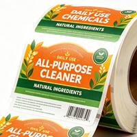 Nettoyant tout usage écologique, résistant à l'huile, recyclable, à base d'ingrédients naturels, étiquette cosmétique en vinyle, rouleau auto-adhésif