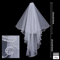 Voile de mariée de luxe long et de haute qualité à deux couches avec peigne, accessoires de mariage