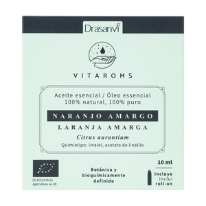 Huile essentielle d'orange amère biologique Vitaroms Drasanvi 10 ml, pressée à froid, D-Limonène pour éclaircir, raffermir et nourrir - Product Image 1