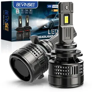 Bevinsee 2x V55 150W 9012 LED Bulbs Headlamp 6000K Supre Bright White Auto Lamp 9012 LED Headlight Bulbs