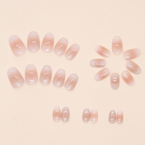 24 faux ongles à presser effet œil de chat, style doux, en ABS acrylique, forme amande, non toxiques - Product Image 2