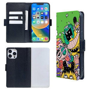 Tùy Chỉnh Sang Trọng Thăng Hoa In Ấn PU Da Lật Ví Trường Hợp Điện Thoại Bán Buôn Điện Thoại Di Động Cho Trường Hợp Đối Với <span class=keywords><strong>iPhone</strong></span> 11 Pro Max & 12 - Product Image 1