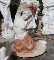 Sculpture moderne de statue de femme grecque, en pierre nue et sexy, en marbre