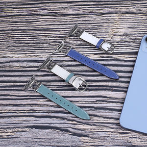 Per seiko Arabic orologio in vera pelle cinturini per orologio Apple Watch serie 10 46mm 42mm privato OEM adattatore in pelle cinturino da polso - Product Image 1