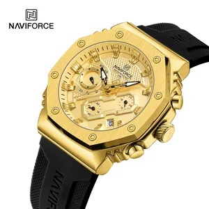 Nieuwe Naviforce 8035 Mode Horloge Voor Mannen Luxe Originele Sport Multifunctionele Chronograaf Wattterproof Quartz Horloges Heren Cadeau