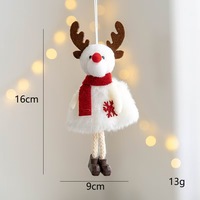 Poupée bonhomme de neige super douce INS, pendentif fait main en coton, ornements traditionnels pour sapin de Noël, 9x16cm, technique lavée, anti-stress