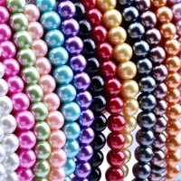 Collier de perles en verre multicolores PFT 8 mm, bijoux pour femmes, chaîne de col simple, collier court en stock, vente en gros