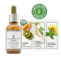 Sérum Visage Liquide OEM Végétalien Bio aux Herbes, Éclaircissant, au Collagène, Niacinamide, Vitamine C, Glycérine et Acide Hyaluronique pour