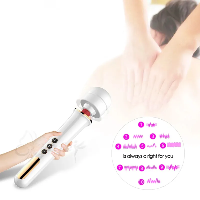 Lesbische Japanse Massage Handheld Nek Staf Vibrator Seksspeeltje Vrouwen Siliconen Volwassen Seksspeeltjes Voor Lichaamsmassage