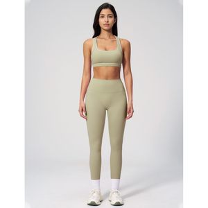 Womens Workout <b>Set</b> Two Piece Racerback Sports Bra Matching High Waist Leggings Yoga Gym Pilates Outfit Spandex Polyester - Product Image 6
