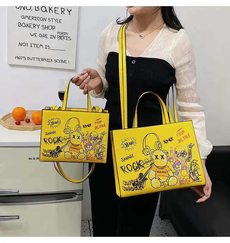 Female Colorful Totes Luxury Mini Hand Bags Brand Purses Tote Handbags Women Designer MIni Shoulder Crossbody Graffiti