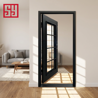 Double vitrage moderne rupture thermique intérieur maison persiennes rideaux entrer portes ouverture latérale fenêtres françaises style fini