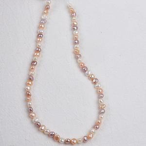 AAAA 5-6mm Wit roze paars gemengde kleur beste kwaliteit goede glans zijdelings geboorde gat barok parel ketting - Product Image 6