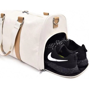 Bolsa de viaje resistente BSCI, bolsa de fin de semana negra con compartimento para zapatos - Product Image 6