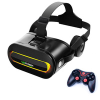 Casque de réalité virtuelle en verre J60 3D VR avec casque stéréo HIFI compatible avec les téléphones intelligents de 4.7 à 6.7 pouces pour les jeux de films
