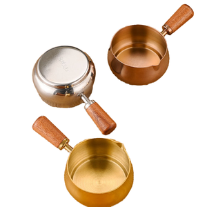 ถ้วยจิ้มสเตนเลสสตีลพร้อมด้ามไม้ Misonyo สำหรับใส่ปลา อาหารปาร์ตี้ พริก มะเขือเทศ สเต็ก ซอสปรุงรส ขนาดเล็ก 60 มล. 120 มล. 180 มล. - Product Image 2