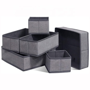 6pcs Linen printing fabric Clothes Underwear Storage Drawer Organiser Divider