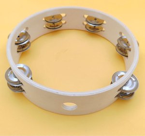 Tambourin en bois 10 pouces à double rangée, cloche à main, percussion Orff pour la maternelle, vente en gros directe usine Chine - Product Image 2