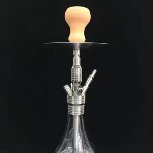 China fornecedor shisha vidro hookah aço inoxidável grande tamanho fumar tabaco hookah conjunto