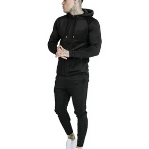Survêtements de jogging respirants à capuche en molleton de coton épais pour hommes, coupe régulière, motif écossais, poches latérales en boucle éponge, taille XXL, avec logo, hiver - Product Image 1