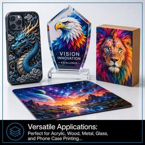 Three <b>in</b> One 9060 UV Flatbed <b>Printer</b> with Roll Rotary CCD for Phone Case Acrylic Metal Wood Glass Leather Customized Printing - Product Image 6