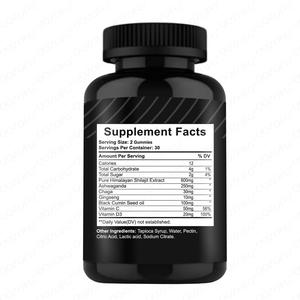 Gommose 4-in-1 di Shilajit Organico dell'Himalaya 600mg con Ashwagandha, <span class=keywords><strong>Ginseng</strong></span>, Chaga, Olio di Semi Neri e Vitamine, 60 Pezzi - Product Image 2