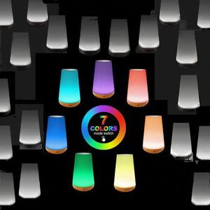RGB Dimmable USB Rechargeable Portable <b>Table</b> Lamp Bedside Lamp for Bedroom ABS Color-Changing Touch LED Night Light Remote - Product Image 3