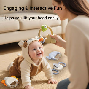 Juego de Sonajeros y Mordedores <span class=keywords><strong>para</strong></span> Bebés, Coloridos Diseños de Animales, Sonajero de Flor Naranja, Oso, Rana, Búho, Juguetes Sensoriales <span class=keywords><strong>para</strong></span> Bebés, Regalo de Educación Temprana - Product Image 3