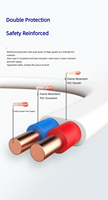 Kabel Flat Twin BVVB 6242Y Galaxy 2/3 Core Tembaga Padat PVC Sesuai IEC 60227 untuk Instalasi Listrik Rumah 300/500V
