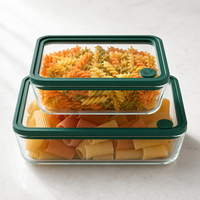 Boîte à lunch en verre borosilicate sans BPA, compatible micro-ondes, avec couvercles anti-fuite, lavable au lave-vaisselle, empilable, bento pour le bureau