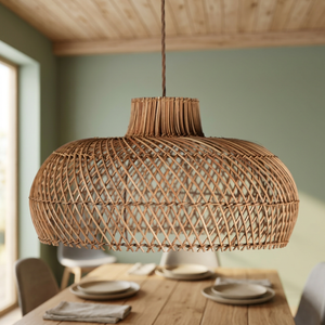 Abat-jour en bambou et rotin moderne, écologique, taille personnalisée, bonne qualité, décoration intérieure, fabriqué au Vietnam - Product Image 1