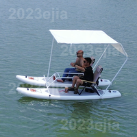 Bateau Catamaran Gonflable Haute Stabilité Léger et Pliable avec Accessoires Complets pour Sports Nautiques